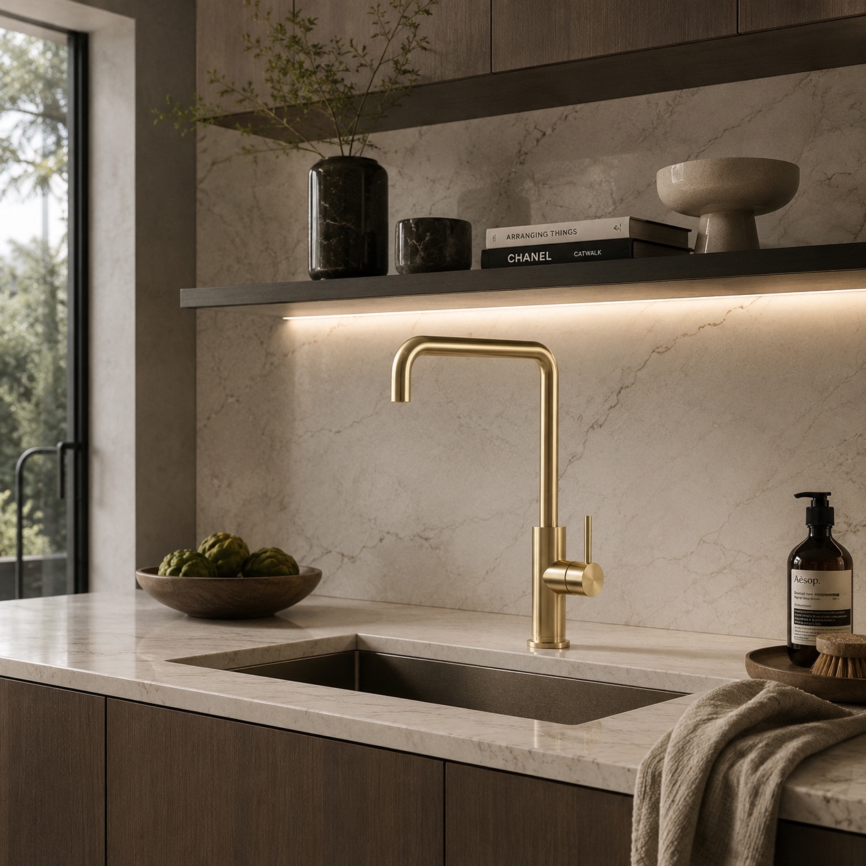 RUBINETTO-LAVELLO-LEVANTE-QUADRO-ORO